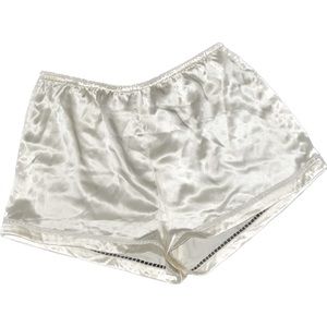 Vintage Cream Silk Tap Shorts